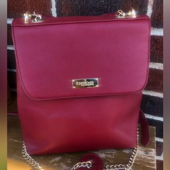bebe backpack purse red - Picture 1 of 5